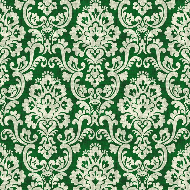 RM Coco Fabric Frescato Damask Reversal Emerald