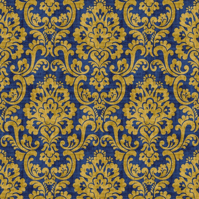 RM Coco Fabric Frescato Damask Reversal Lazuli